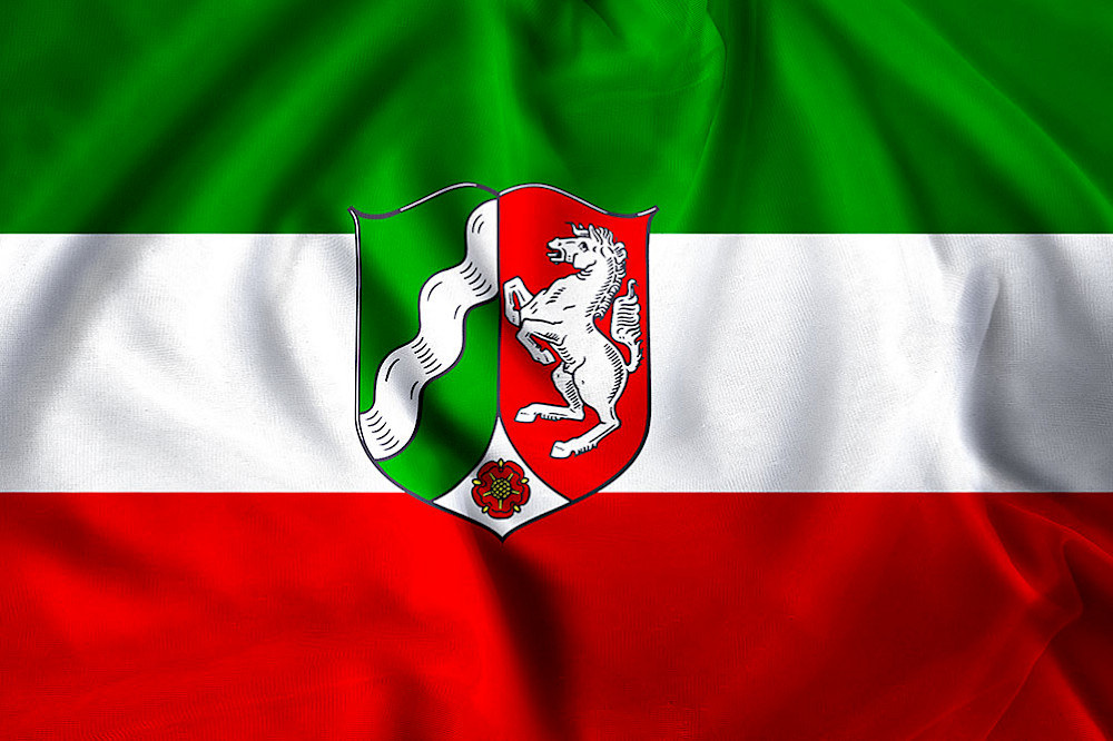 Image shows the flag of North Rhine-Westphalia